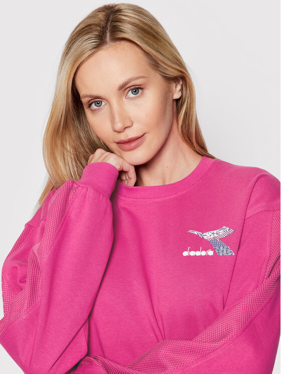 Diadora Felpa L.Sweat Floss 102.178184 Rosa Regular Fit Modivo