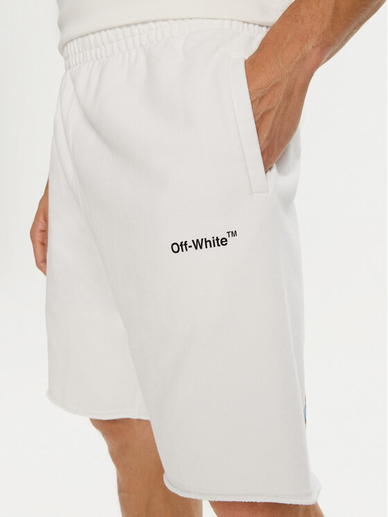 Off-White Off-White Sportovní kraťasy OMCI006G21FLE0010110 Bílá Regular Fit