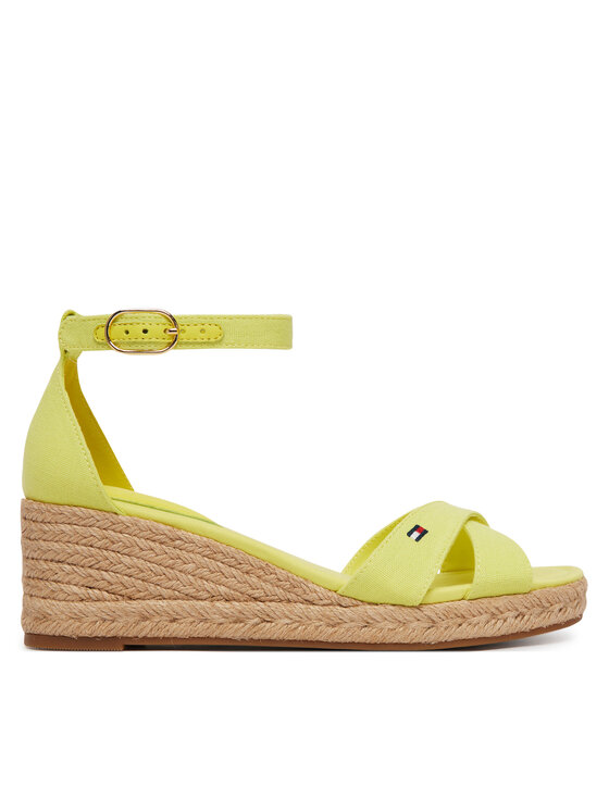 Tommy Hilfiger Tommy Hilfiger Espadrillid Hemp Crossover Strap Wedge Espadrilles FW0FW09332 Roheline