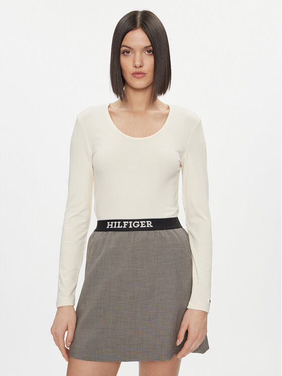 Tommy Hilfiger Bluza WW0WW41654 Bež Slim Fit