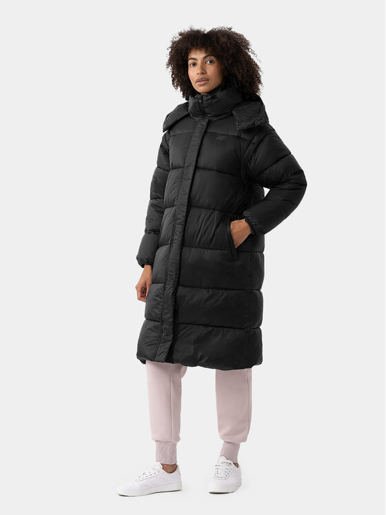 4F 4F Žieminė striukė 4FAW23TDJAF238 Juoda Regular Fit