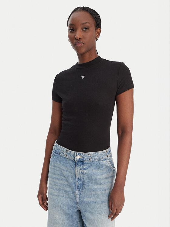 Guess Guess Bluse W6RP99 KCNH2 Schwarz Regular Fit