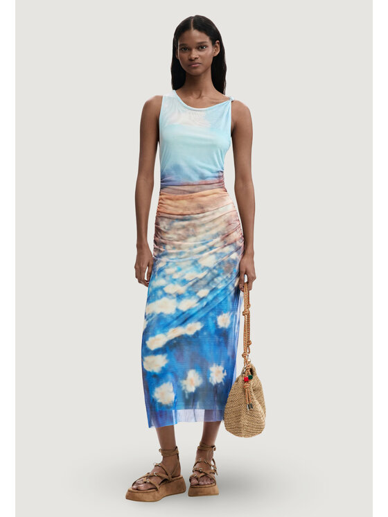 Desigual Desigual Ljetna haljina Celeste 26SWVK28 Plava Slim Fit