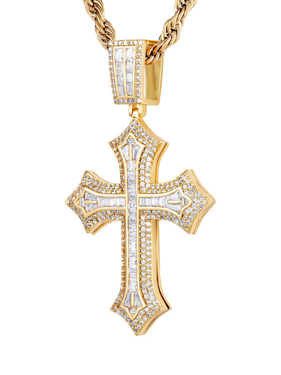 ICED STUFF ICED STUFF Anhänger 2pac Cross Goldfarben