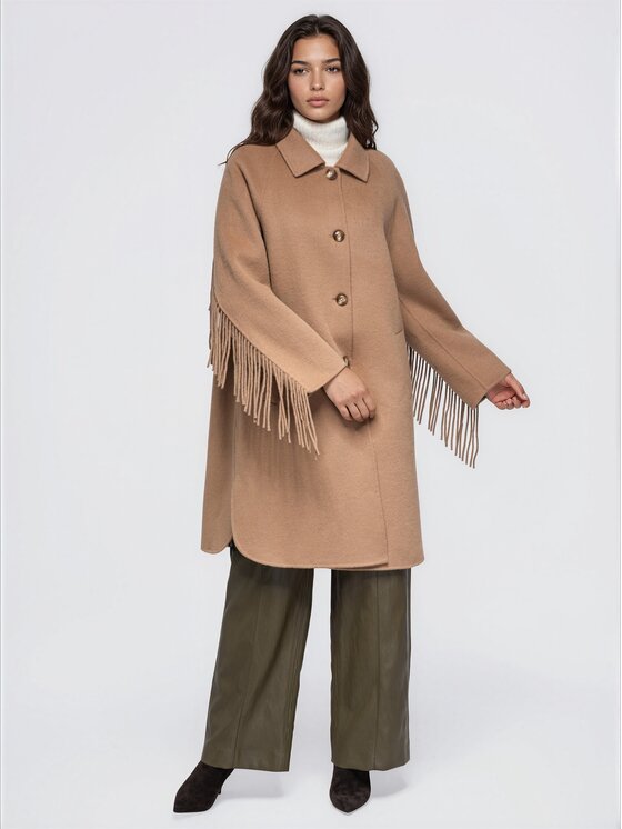 Ombre Ombre Płaszcz przejściowy OW-CT-E0033 Brązowy Relaxed Fit