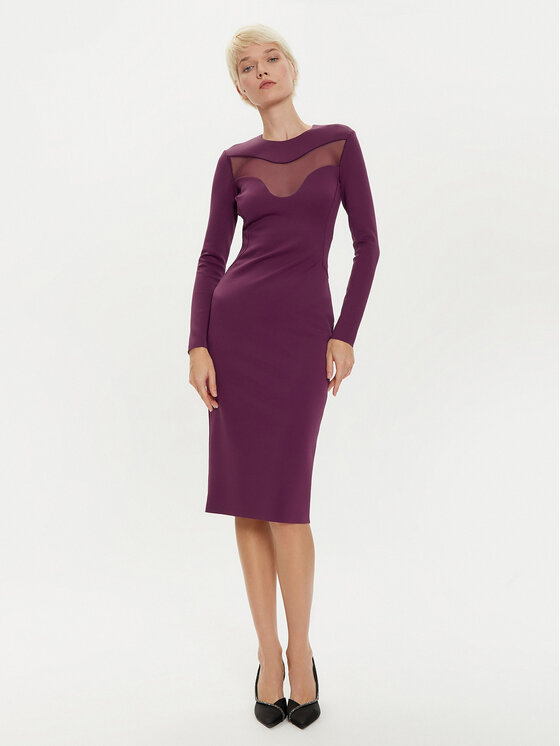 PINKO PINKO Koktel haljina 103844 A208 Tamnocrvena Slim Fit