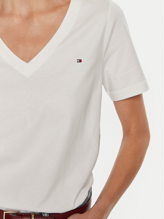 Tommy Hilfiger Tommy Hilfiger Majica WW0WW44177 Bela Regular Fit