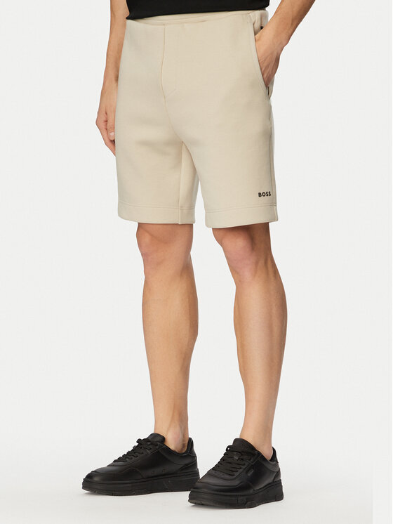 BOSS Szorty sportowe JT_Globe 50558970 Beżowy jasny Regular Fit