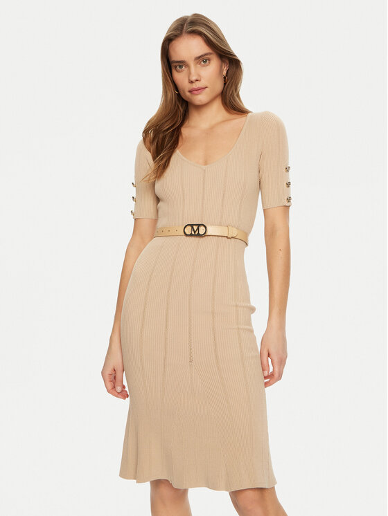 Marciano Guess Marciano Guess Trikotažinė suknelė 5RGK07 5810Z Smėlio Regular Fit