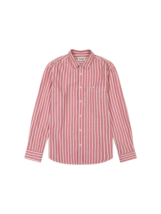 Wrangler Wrangler Koszula ONE POCKET SHIRT Czerwony Regular Fit