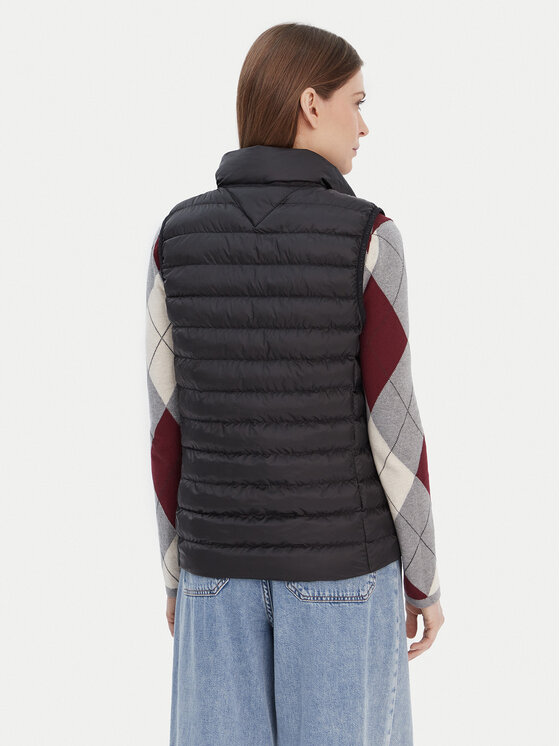 Tommy Hilfiger Tommy Hilfiger Brezrokavnik Global Stripe WW0WW42051 Črna Regular Fit