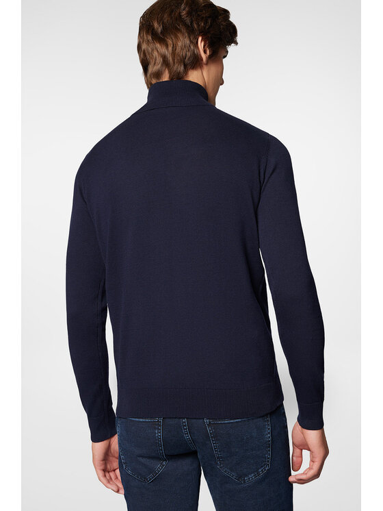 Próchnik Próchnik Golf Golf Ciemnogranatowy Bawełniany PM5 SW073224000018 Granatowy Slim Fit