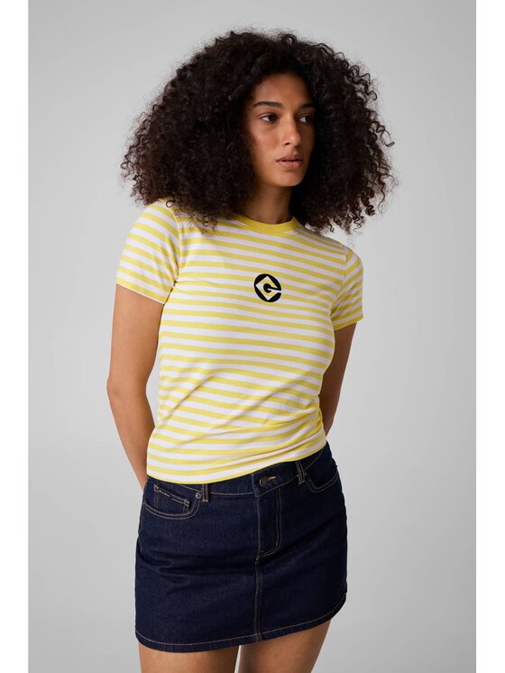 Guess Tricou 183594 Galben Classic Fit