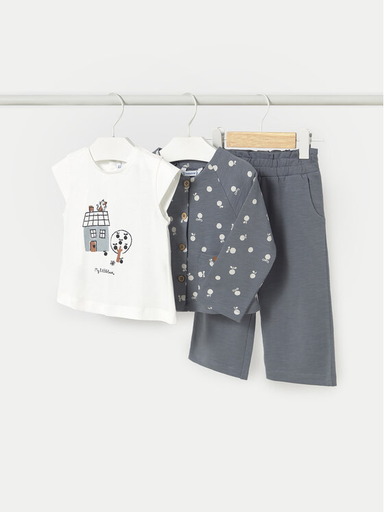 Mayoral Mayoral Set Sweatshirt, Bluse und Hose 1574 Grau Regular Fit