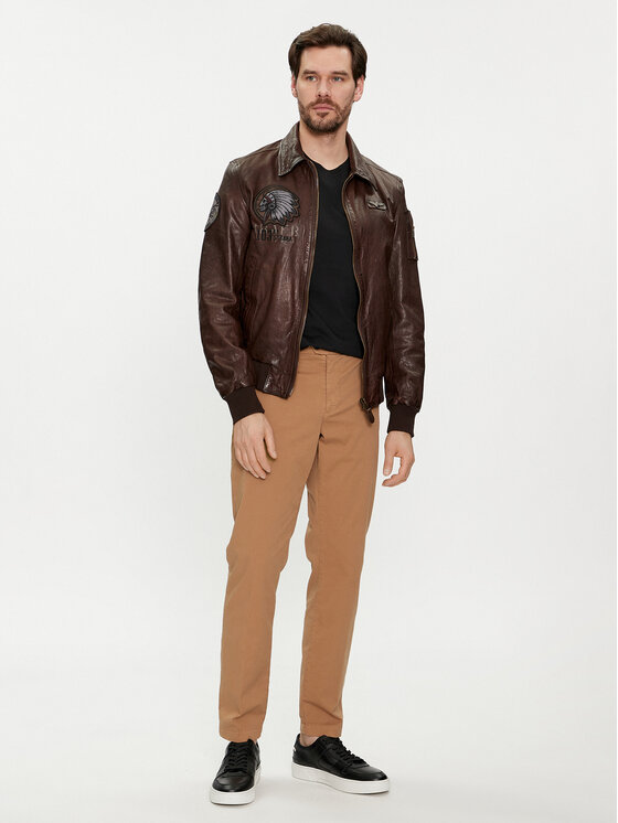 Aeronautica Militare Aeronautica Militare Chinosy 241PA1597CT3293 Brązowy Regular Fit