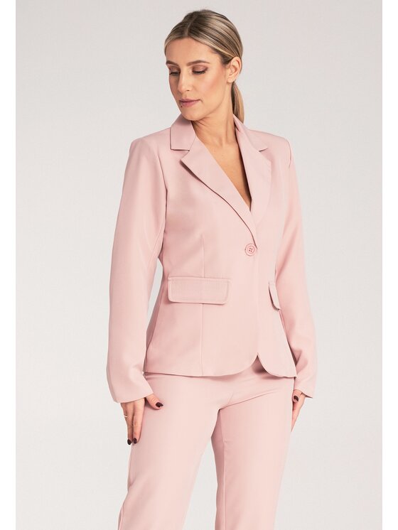 FIGL FIGL Komplet marynarka i spodnie materiałowe M1148 Różowy Regular Fit