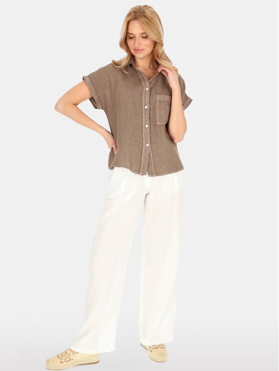 Perso Perso Bluzka CHCE255027F Brązowy Regular Fit