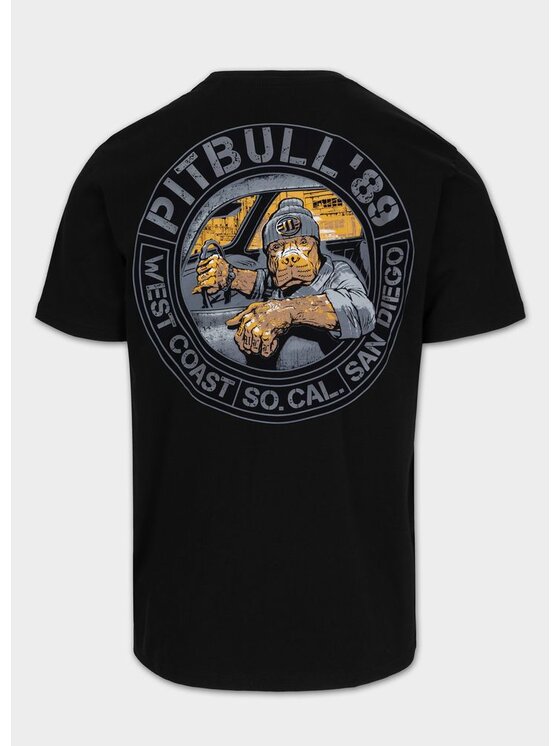 PITBULL PITBULL T-Shirt Koszulka męska DRIVING S Czarny Regular Fit