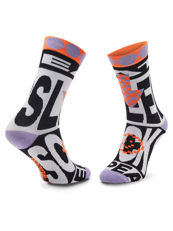 Zooksy Zooksy Súprava 2 párov vysokých ponožiek unisex Fluo Love&Respect Farebná