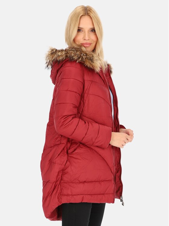 Perso Perso Kurtka damska BLHMK8504FR Bordowy Regular Fit
