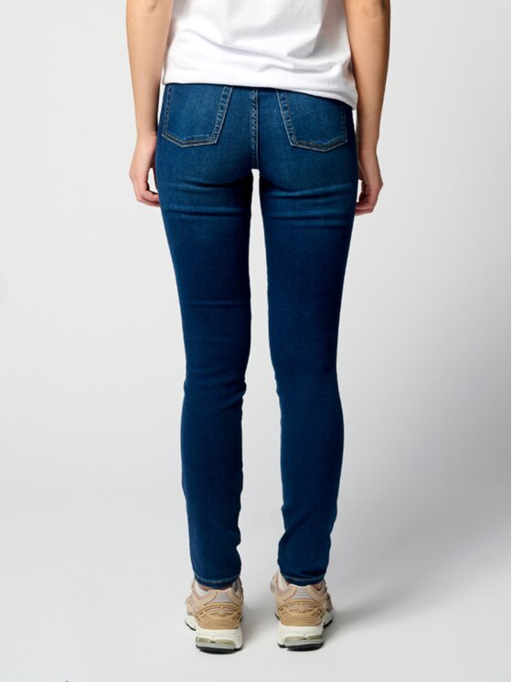 TeeShoppen TeeShoppen Jeansy Oryginalne jeansy Skinny Performance – ciemnoniebieski dżins Niebieski Skinny Fit