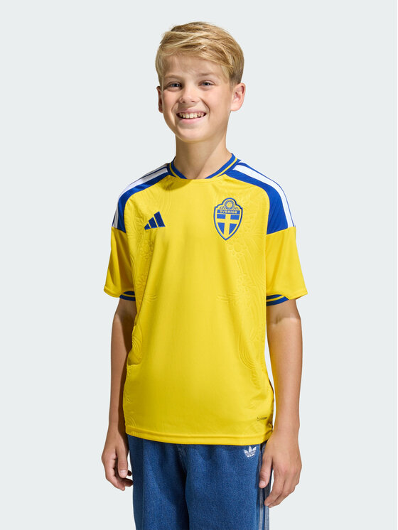 adidas adidas Koszulka techniczna Sweden 26 Home Kids Jersey Żółty Regular Fit