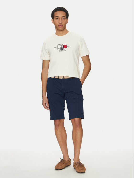 Tommy Hilfiger Tommy Hilfiger Tričko Sailing MW0MW38628 Écru Regular Fit