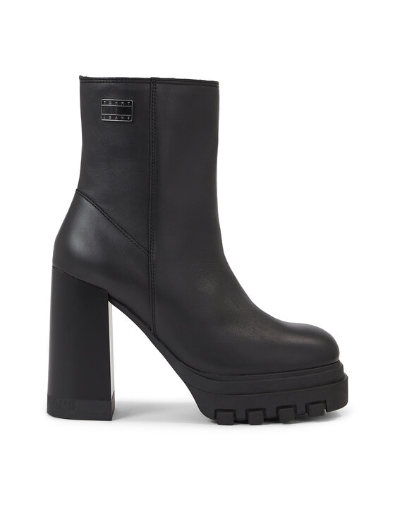 Botine Tommy Jeans Tjw High Heel Ankle EN0EN02256 Negru