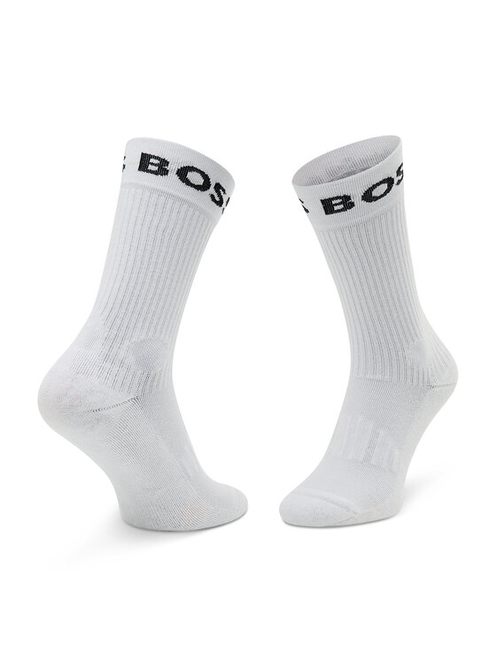 BOSS Boss Set di 2 paia di calzini lunghi da uomo 2P Rs Sport Cc 50469747 Bianco