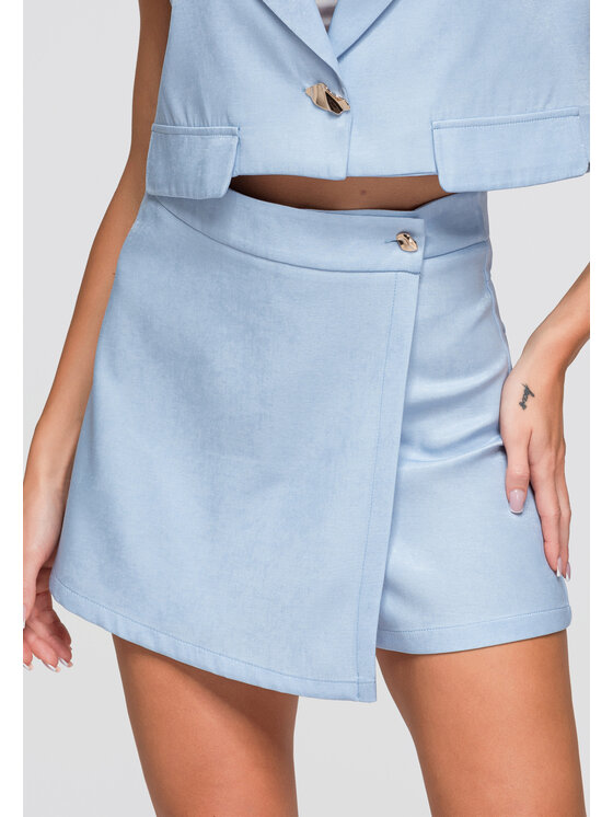 Ombre Ombre Spódnica mini OW-GL-E0017 Niebieski Slim Fit