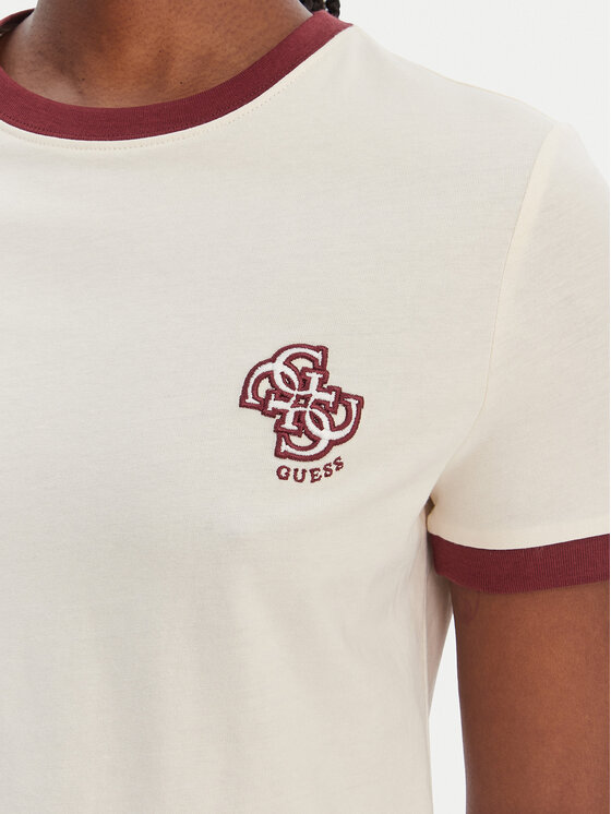 Guess Guess T-shirt V6GI05 K2966 Écru Regular Fit