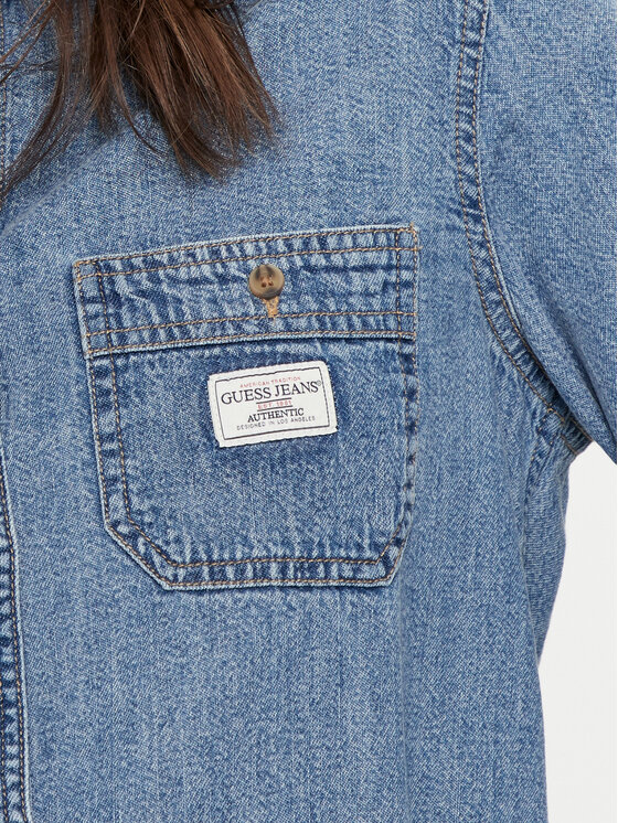 Guess Jeans Guess Jeans džínsová košeľa W4YH37 D5EI2 Modrá Regular Fit