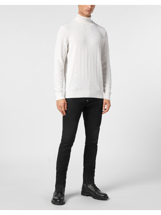 PHILIPP PLEIN PHILIPP PLEIN Longsleeve 11485 Biały Regular Fit