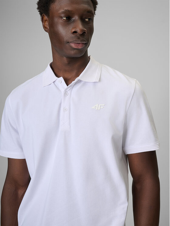 4F 4F Polo ESSENTIAL 3 Biały Regular Fit