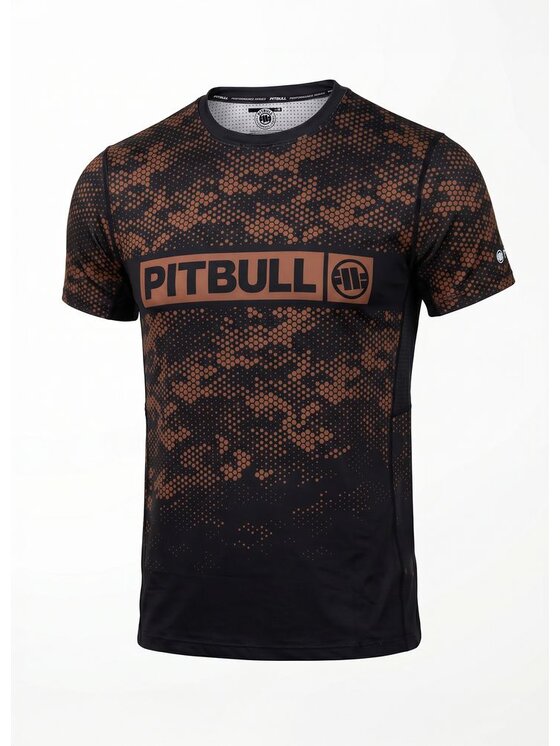 PITBULL PITBULL Koszulka techniczna HEX CAMO HILLTOP Beżowy Regular Fit