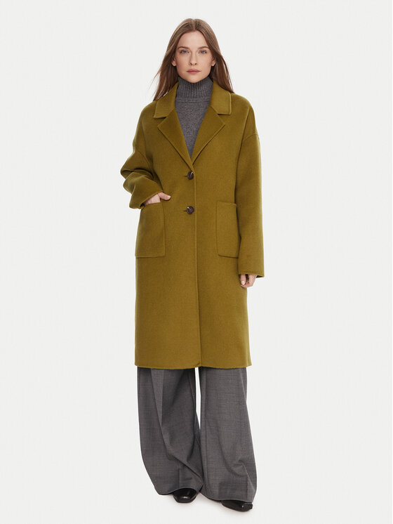 United Colors Of Benetton United Colors Of Benetton Вълнено палто 28F7DN082 Зелен Regular Fit