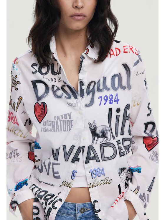 Desigual Desigual Μπλουζάκι CAM_SOUL Λευκό Casual Fit