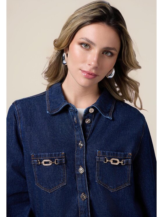 Oltre Oltre Camicia 5409J000741N034 Blu Baggy Fit
