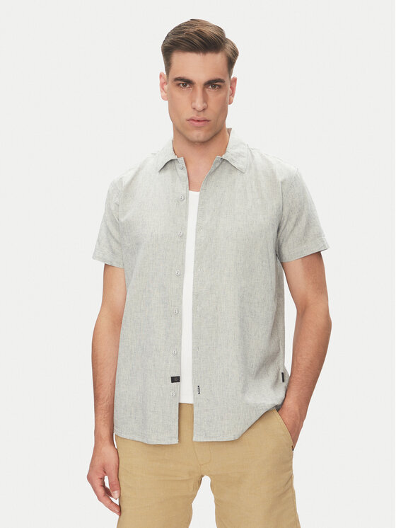 INDICODE INDICODE Cămașă Giulionus 20-402 Gri Regular Fit