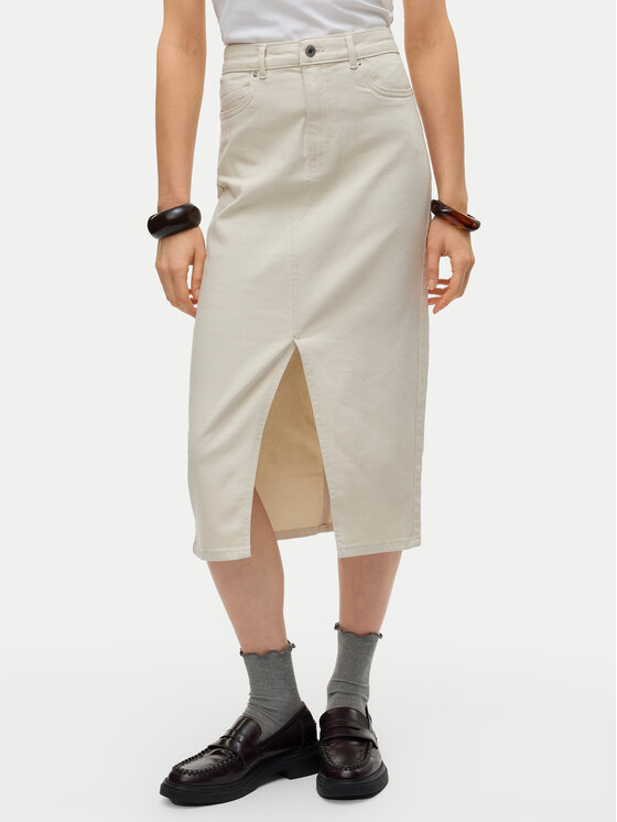 Vero Moda Vero Moda Farmer szoknya Veri 10295731 Bézs Regular Fit