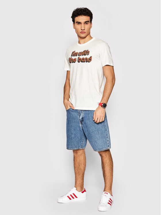 T-shirt Blu Arnold 12183541 Bianco Regular Fit