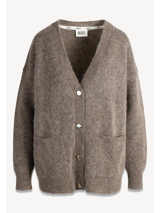 BIZUU BIZUU Kardigan EMBY MOHER SWEATER Brązowy Standard Fit