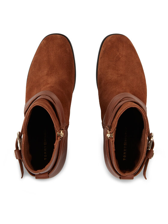 Tommy Hilfiger Tommy Hilfiger Škornji Elevated Essential Midheel Boot FW0FW07515 Rjava