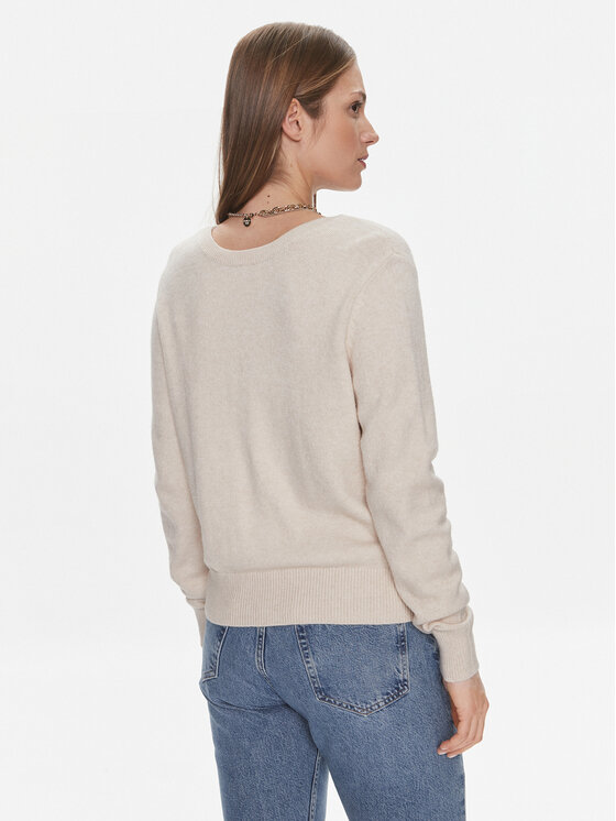 Vila Vila Pulover Ril 14092042 Bej Regular Fit