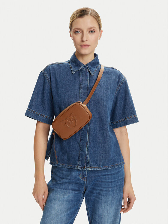 PINKO PINKO Kabelka Pelle Bottalata AI 25-26 PCPL 105354 A29Q Hnedá