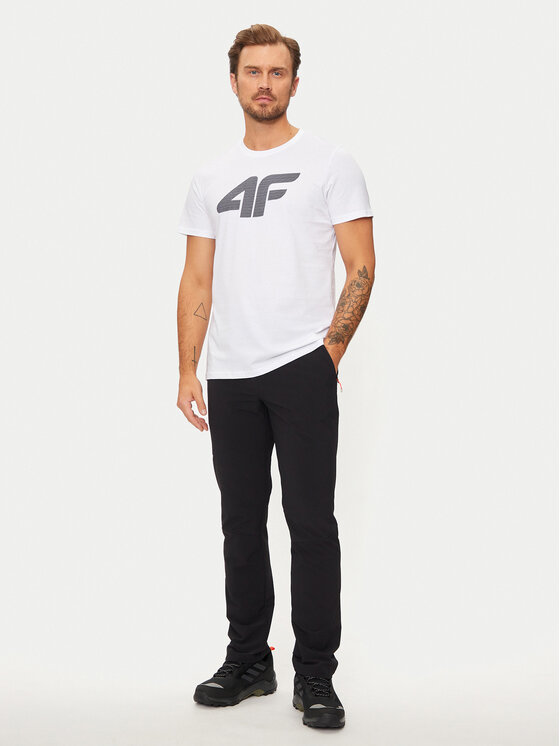 4F 4F Majica 4FWMM00TTSHM1844 Bela Regular Fit