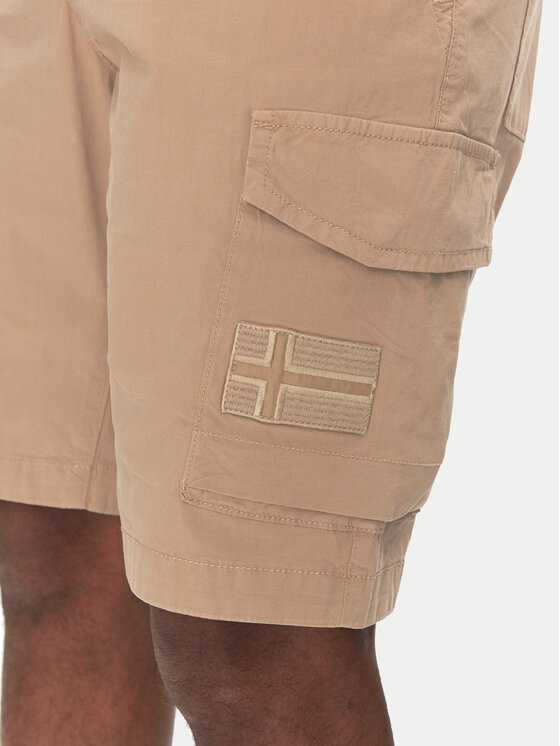 Napapijri Napapijri Шорти от плат N-Horton NP0A4HOS Бежов Regular Fit