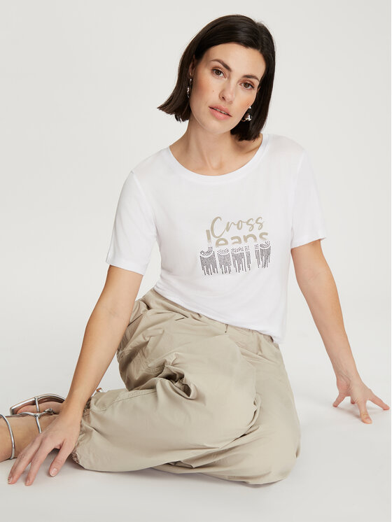Cross Jeans Cross Jeans T-Shirt 56177-008 Biały