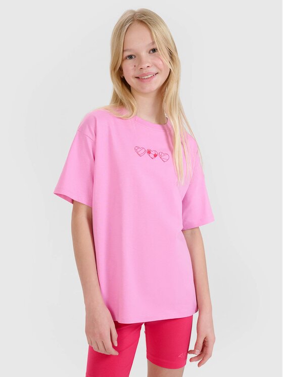 4F 4F T-shirt 4FJRSS25TTSHF2821-54S Rosa Oversize