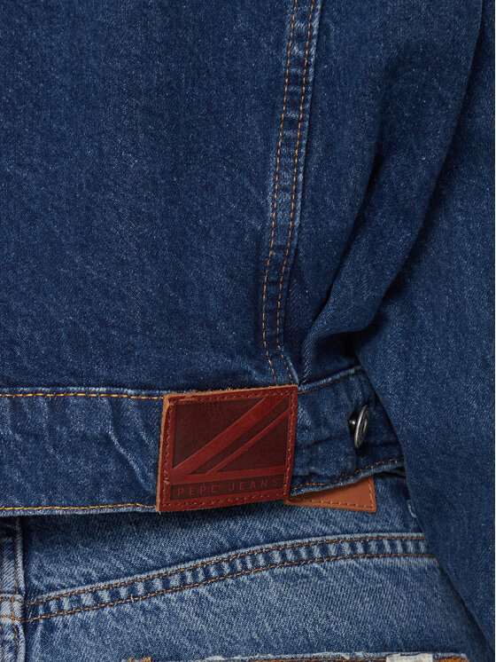 Pepe Jeans Pepe Jeans Τζιν μπουφάν Foxley Logo PL402329 Μπλε Oversize